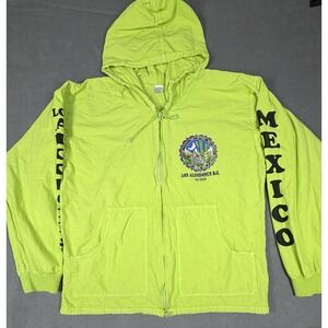 Vintage Los Algodones B.C. Mexico Zip Up Hoodie Mens Green 40 Medium/Large 90s